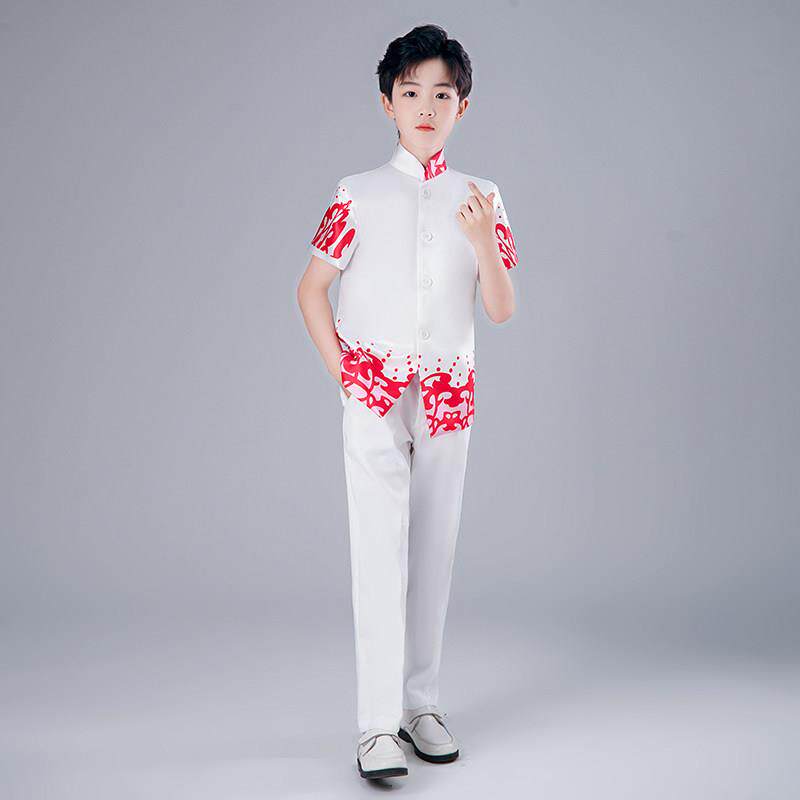 正品儿童男童民国中装童旗袍合唱山演出女服中小学生乐民表演朗诵