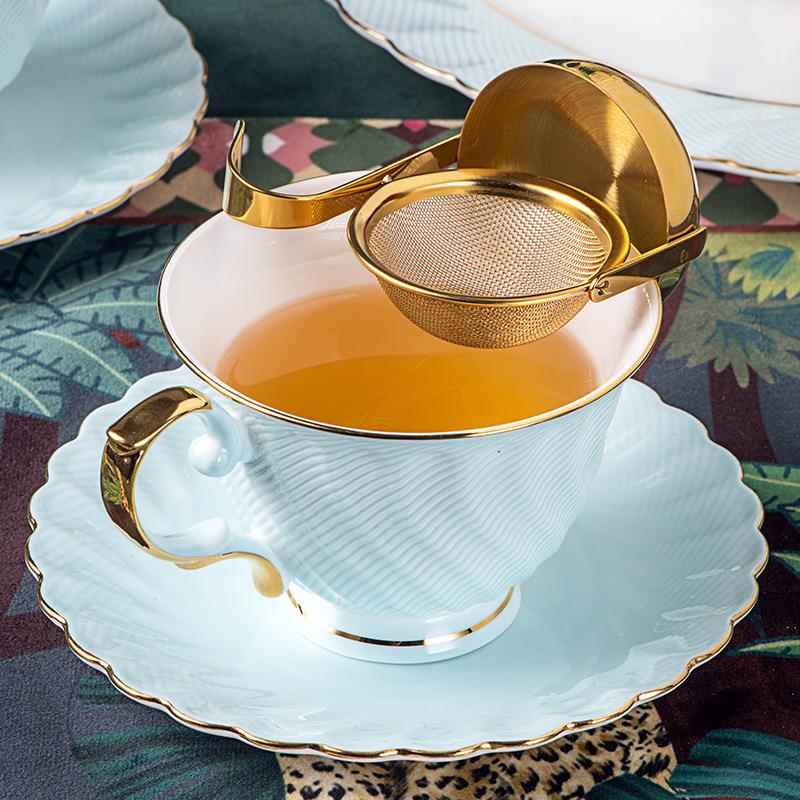 不锈钢镀金滤网器日本英式茶漏创意个性下午茶叶泡茶器茶水分离器