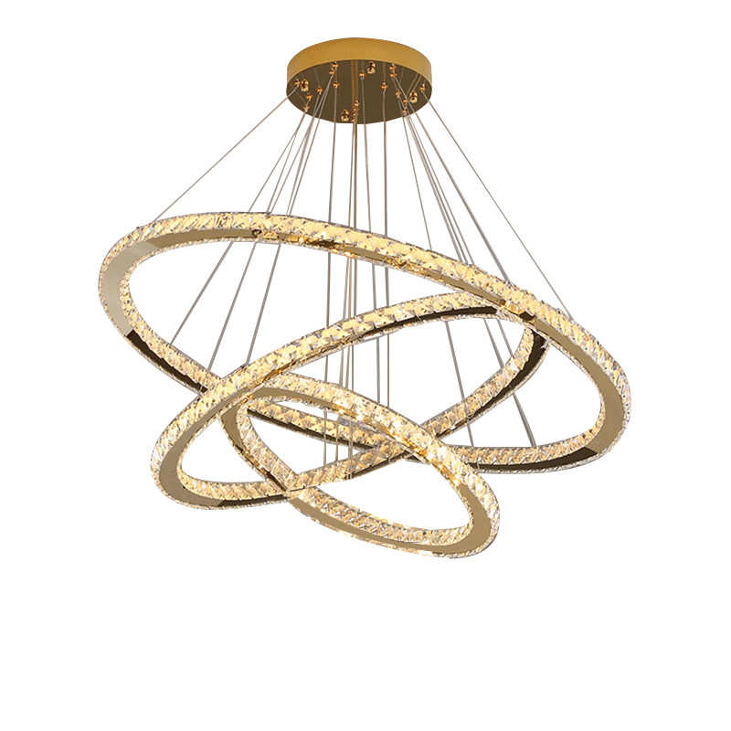 吊灯环形轻个性现代灯大气卧室红创意餐厅奢网新款客厅水晶灯简约