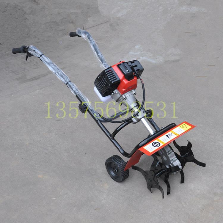手推式小型松土机汽油除草机翻土机菜地大棚用微型旋耕机微耕机