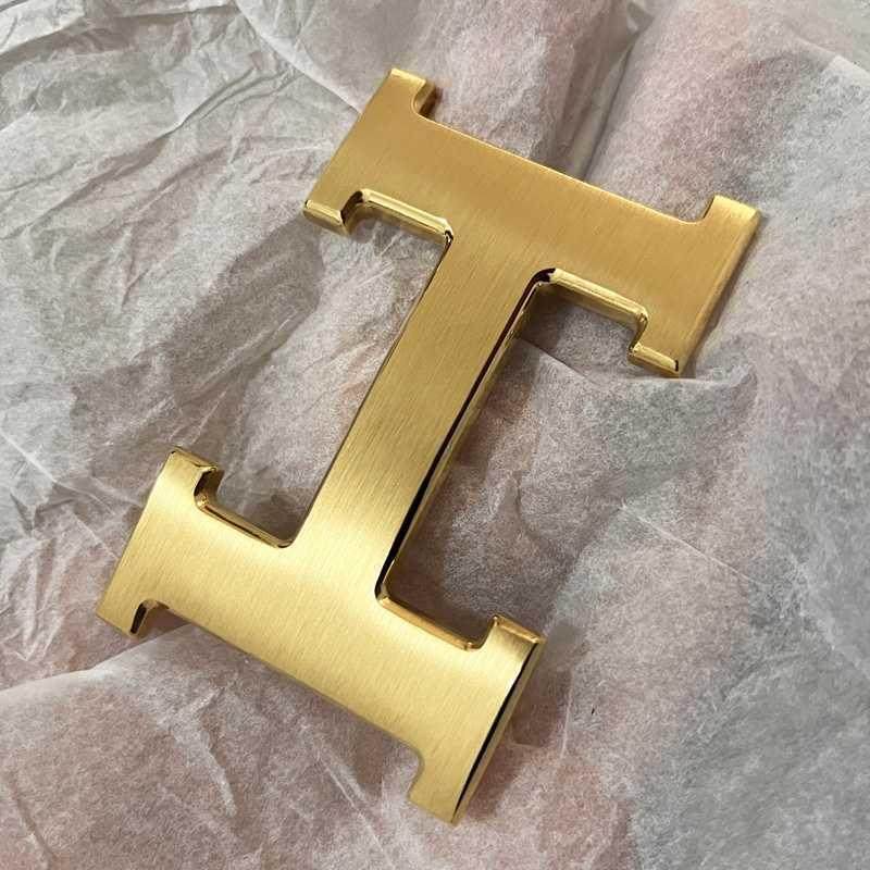 不锈钢25新款爱马H仕皮带头男款纯铜扣平滑工字扣头单扣无身配件