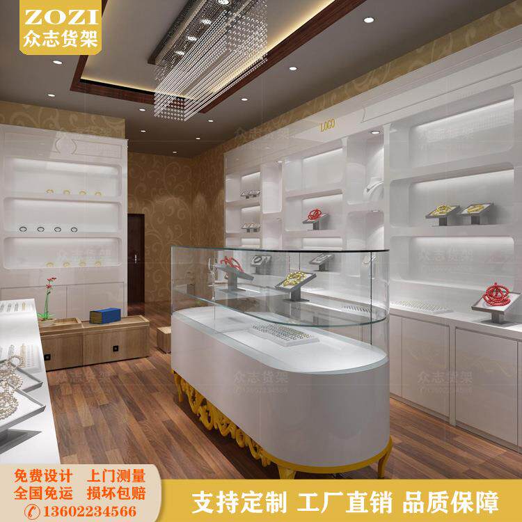 商场珠宝柜台首饰柜精品柜台玻璃展柜饰品柜欧式玻璃矮柜装修设计