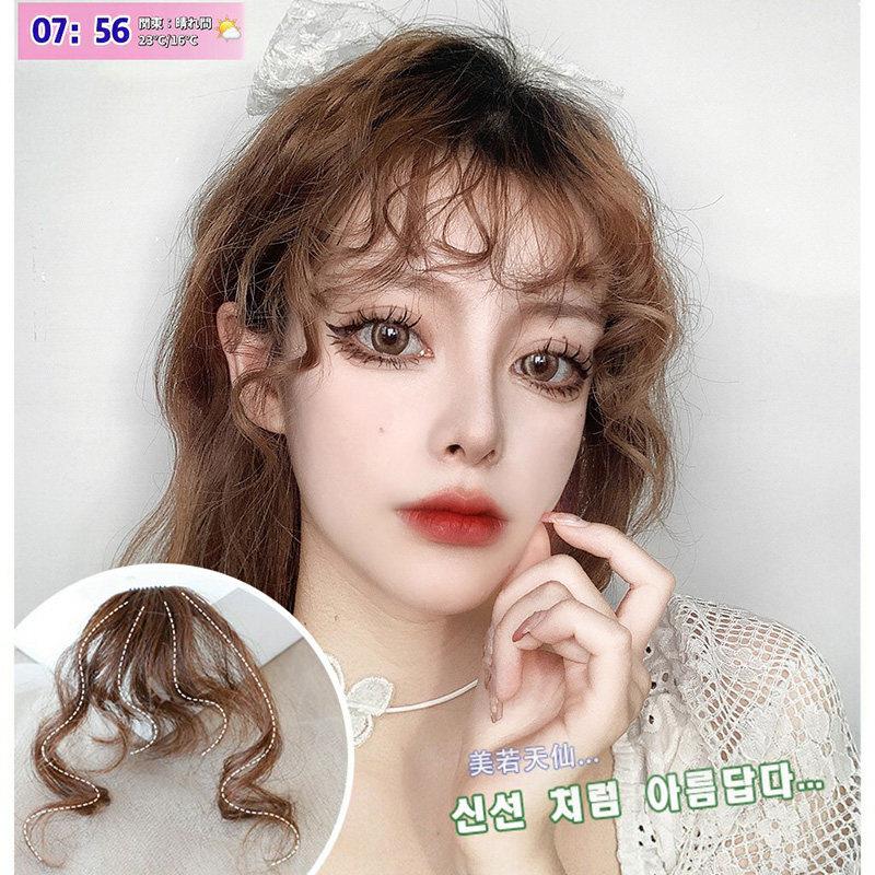 羊毛卷浏海假发女真发无痕假发片泰迪卷假浏海自然隐形前额假头帘