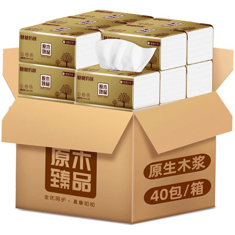 60pcs cartons home tissue toilet paper 抽取式家用卫生纸餐巾 - 实物图
