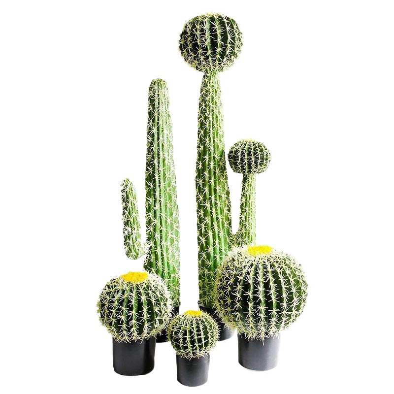 黄刺仙人掌大型植物仿真假仙人球仙人柱摆件网咖卖场橱窗造景布置