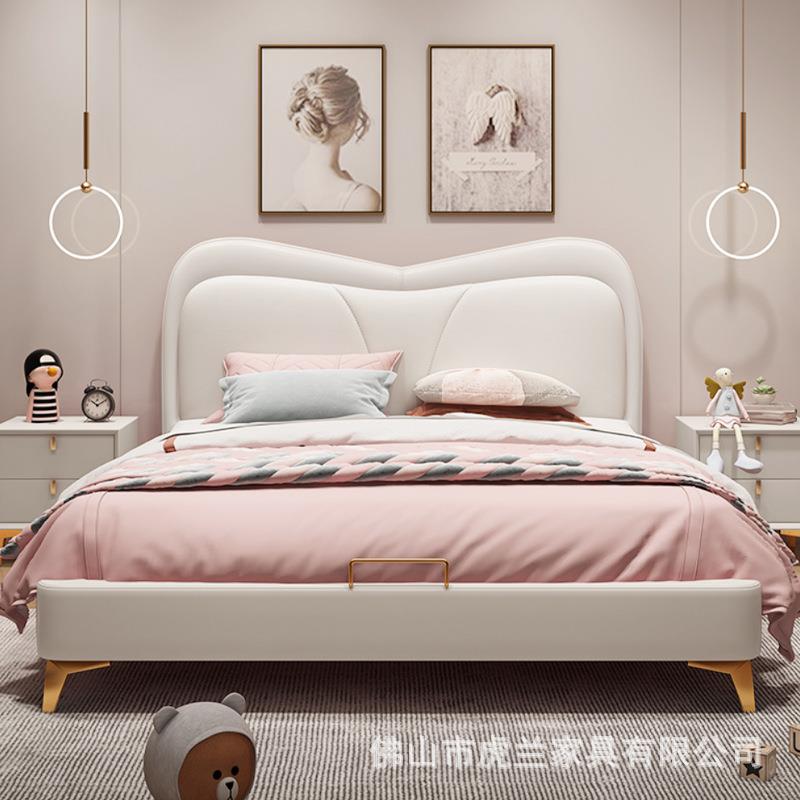 儿轻童男孩女孩床奢意式极简儿童无品牌/床1.5米软包童床男年童床