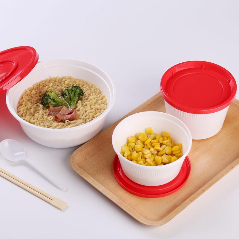 天天伴pp一次性饭盒圆形塑料拉面碗加厚外卖米饭打包快餐盒可加热