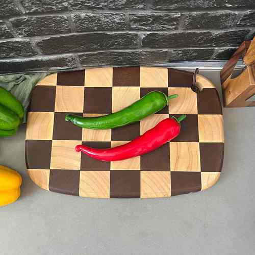 家用双面大小皮绳切黑桃板菜木棋格盘板板实木砧板切水果案子板