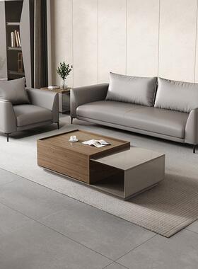 ZG-78618办公小型简室约现代会贵客人公司宾接待洽谈区三位茶几沙