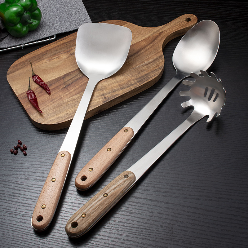 用品炒菜铲勺不锈钢全套礼品厨房汤勺厨具活动不锈铲子04套装锅铲