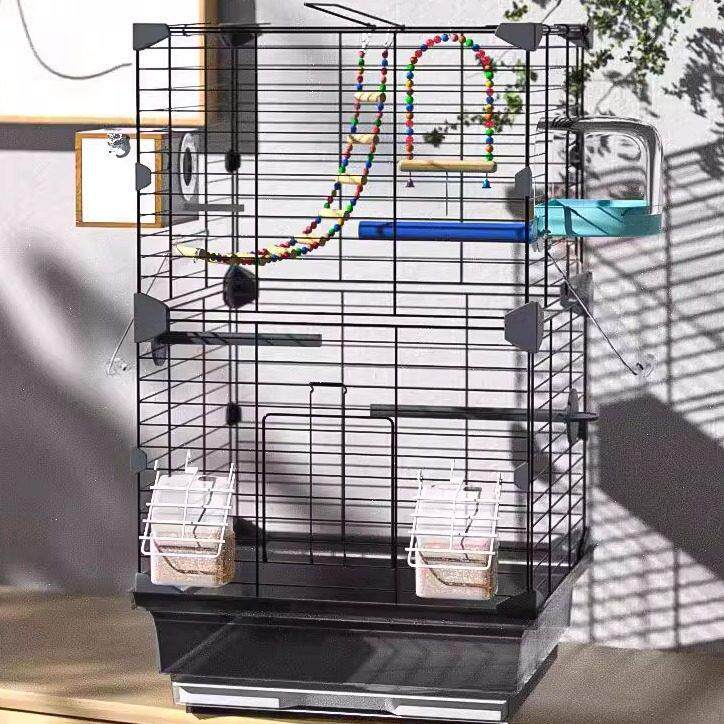 虎皮鹦鹉鸟笼玄凤牡丹文鸟绣眼大号别墅鸟笼子金属观赏笼