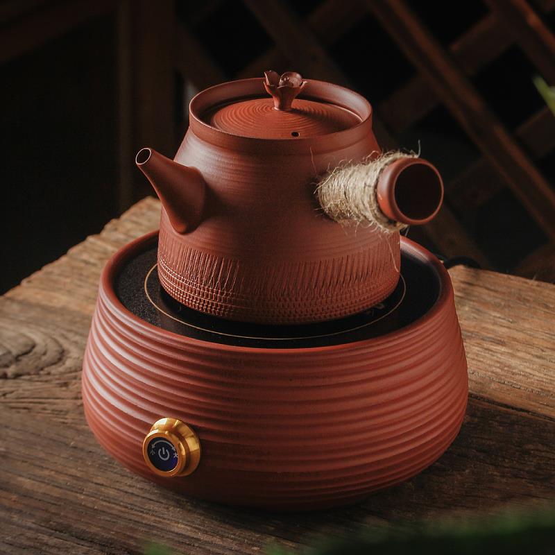 黑晶炉煮茶器小型家用静音砂铫煮茶壶防水电陶炉朱泥快煮壶煮茶器