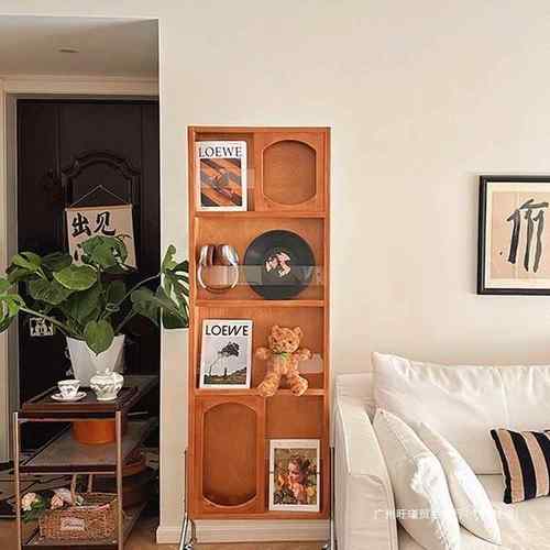 中实木隔断全身室镜杂志架可落移古动旋转一体地卧日未知式沙发边