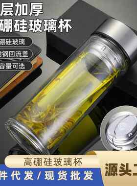 卧龙单层玻璃杯大容量800ml水杯男士车载加厚口杯子细长简约防摔