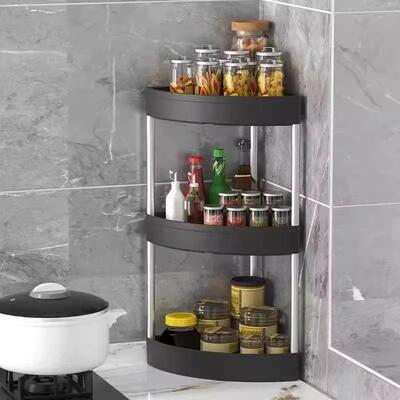 Corner kitchen countertop shelf, a semi-circular wall-mounte