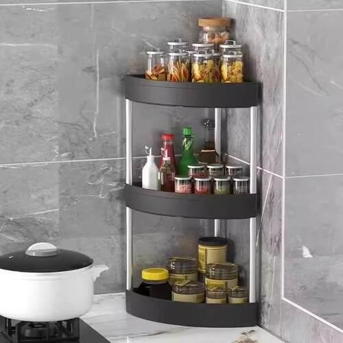 Corner kitchen countertop shelf, a semi-circular wall-mounte