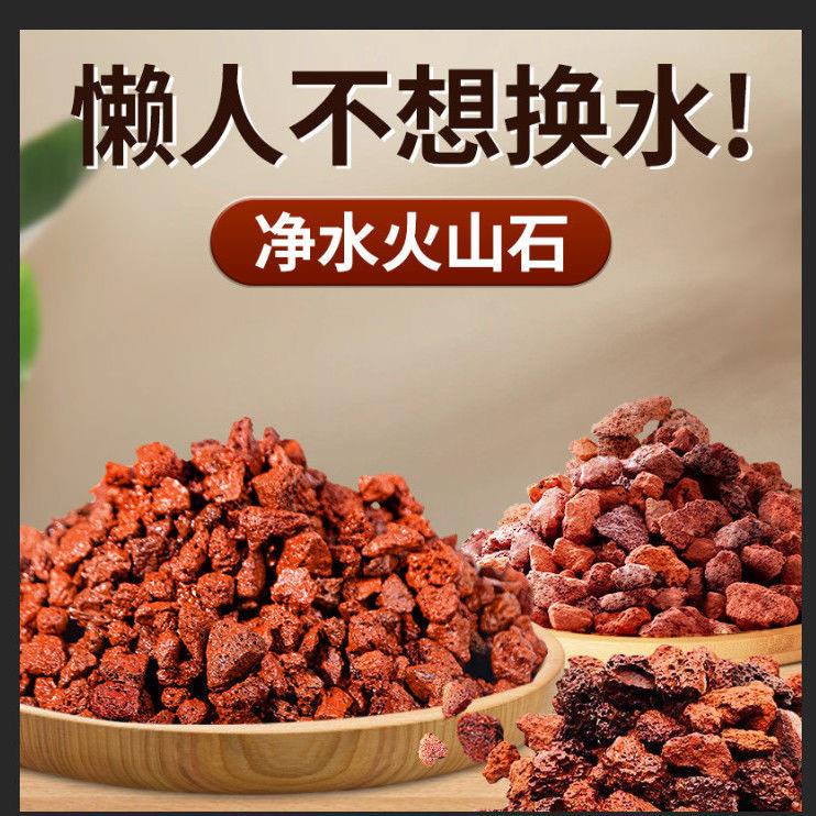 天然火山石颗粒净水鱼缸底石红火山岩过滤材料底砂园艺铺底石专用