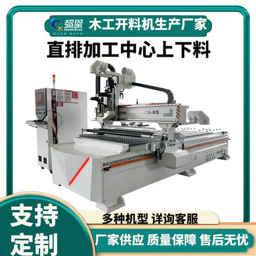 木工直排自动换刀上下料加工中心全屋板式家具切割数控开料机厂家