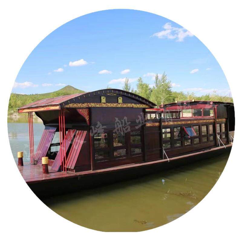 南湖红船供应大型电动水上木船电动旅游观光画舫船红船南湖红船