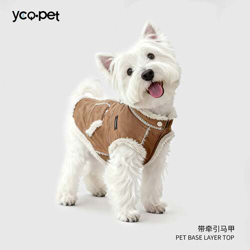 加绒狗狗衣服冬装可牵引小型犬雪纳瑞比熊加厚冬装加绒保暖棉衣