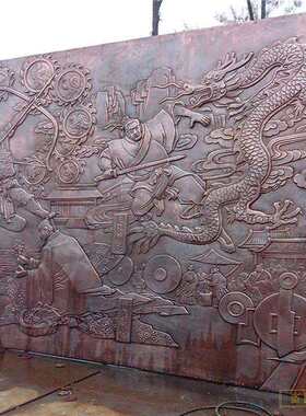 现代简约3D立体抽象玄关浮雕装饰画 八骏全图装饰画客厅挂画