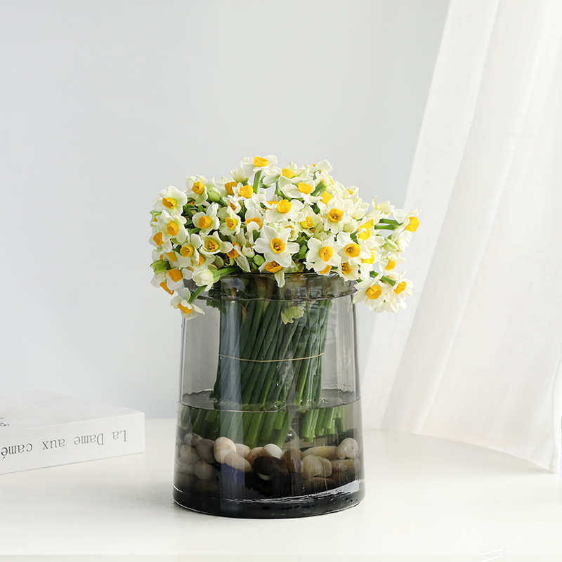 视远透明玻璃花瓶高级感轻奢创意批发客厅装饰插花酒店样板间摆件,家居饰品,花瓶,淘宝优惠券,粉丝福利购,淘宝优惠卷