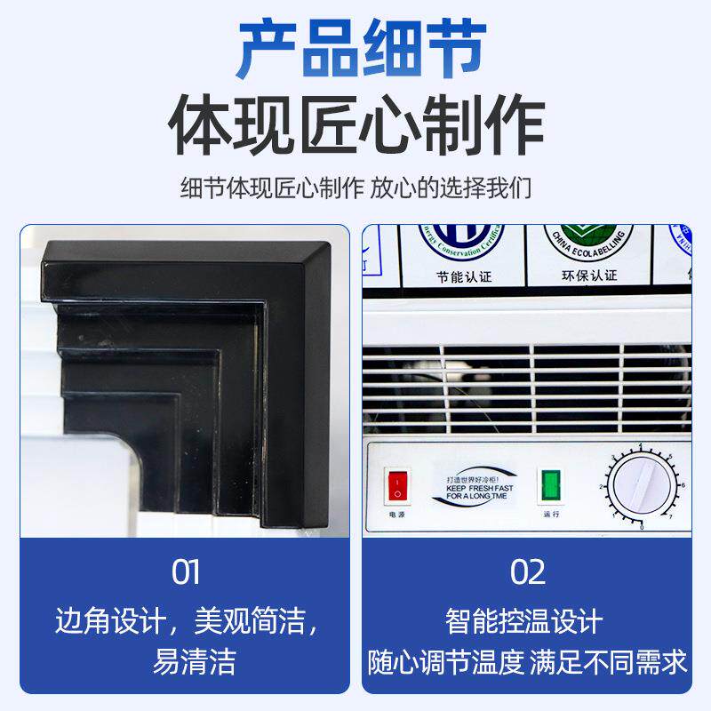 摆摊冰柜 商用夜市小吃街烧烤水果大视窗台面冷藏展示柜摆台冰柜