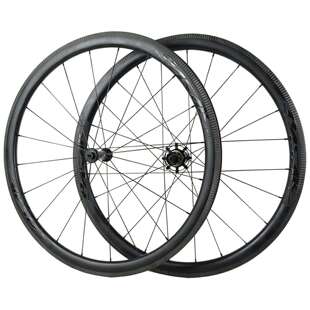 直拉公路轮组40 55开口真空碳纤维胖圈700C自行赛车轮组C刹V刹