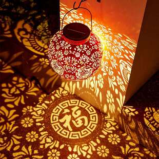 灯笼新款2026太阳能红灯笼新年喜庆户外防水家用阳台发光装扮挂饰