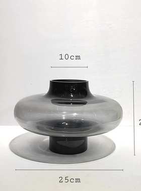 花瓶设计插花简约收口玻璃摆装饰样板间台面创意家居现代桌面大肚
