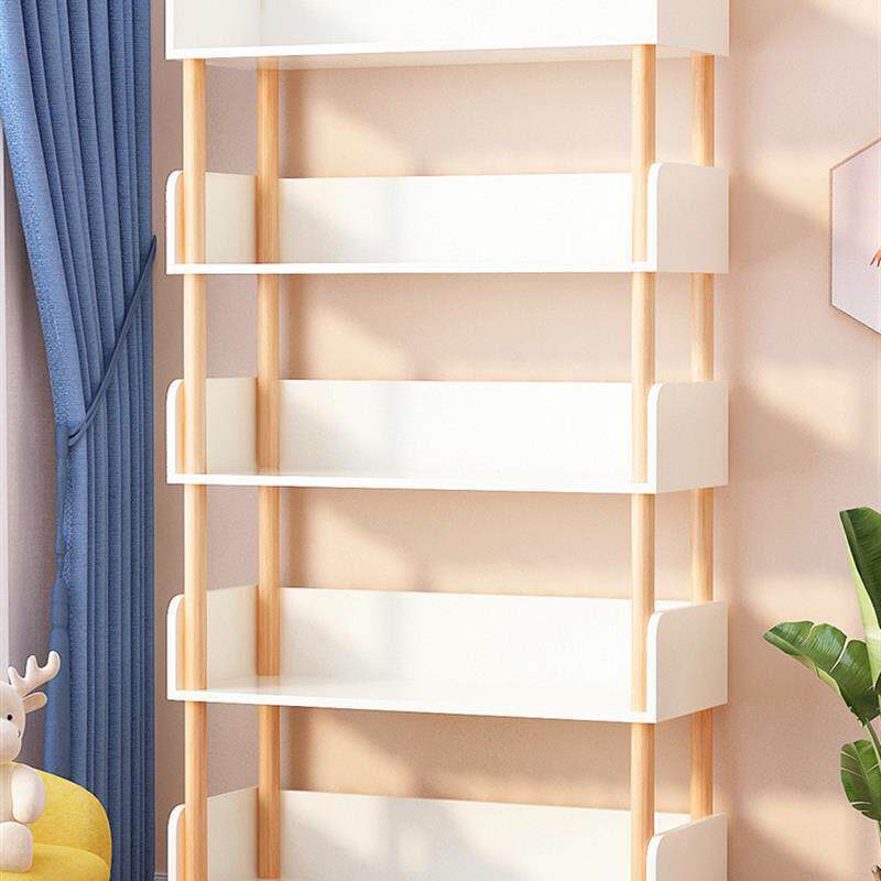Bookshelf wooden student study multi-layer storage bookcase