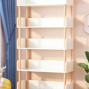 Bookshelf wooden student study multi-layer storage bookcase