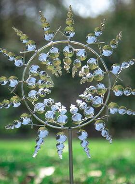 跨境爆款 铁艺金属风车 户外庭院地插装饰 风向标 田园捕风器