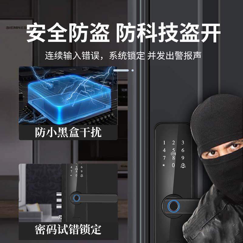 木门专用通H2锁电子密码锁智能锁纹指锁C通级锁芯出租房一件起门