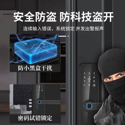 木门专用通H2锁电子密码锁智能锁纹指锁C通级锁芯出租房一件起门