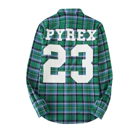 咆哮的小眼睛 PYREX 23 Virgil绿色格子格纹衬衫外套 GD EDC同款