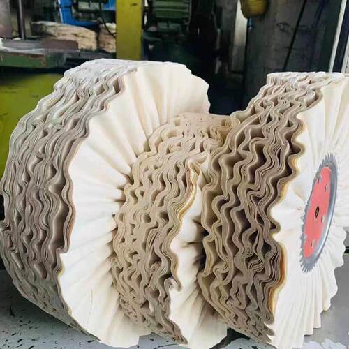 抛光轮彷羽布轮府绸风轮不锈钢8K镜面上光轮台式抛光机用磨光布轮