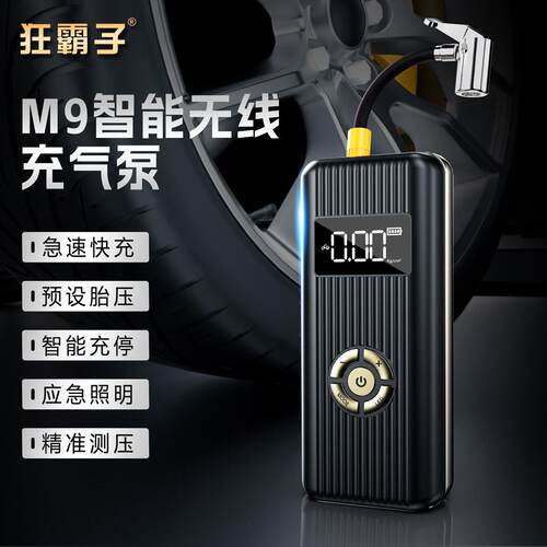 狂霸子M9充气泵车载充气泵跨境精品电动打气泵轮胎打气泵便携式