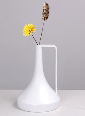 生活现代抽象白色树脂水壶花瓶客厅茶几桌面扭曲花器家居雕塑摆件