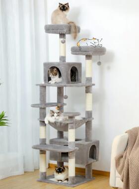 Large Cat e and Tower for Indoor Cats With Sisal-Covered