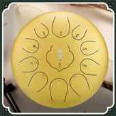 高档10寸11音勿忘我鼓空灵鼓彩空色钢舌鼓空无忧梵灵文正品 莲花心