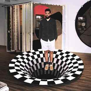 3D Vortex Illusion Rug Optical Carpet Floor Pad Mat 地垫