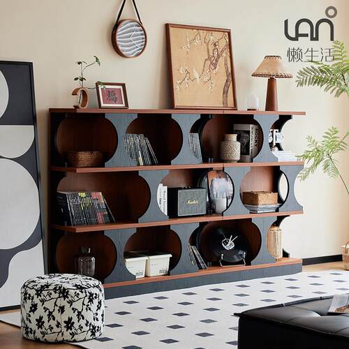 懒生活书架落地置物架异形组合书柜模块化矮客厅转角玄关展示架子