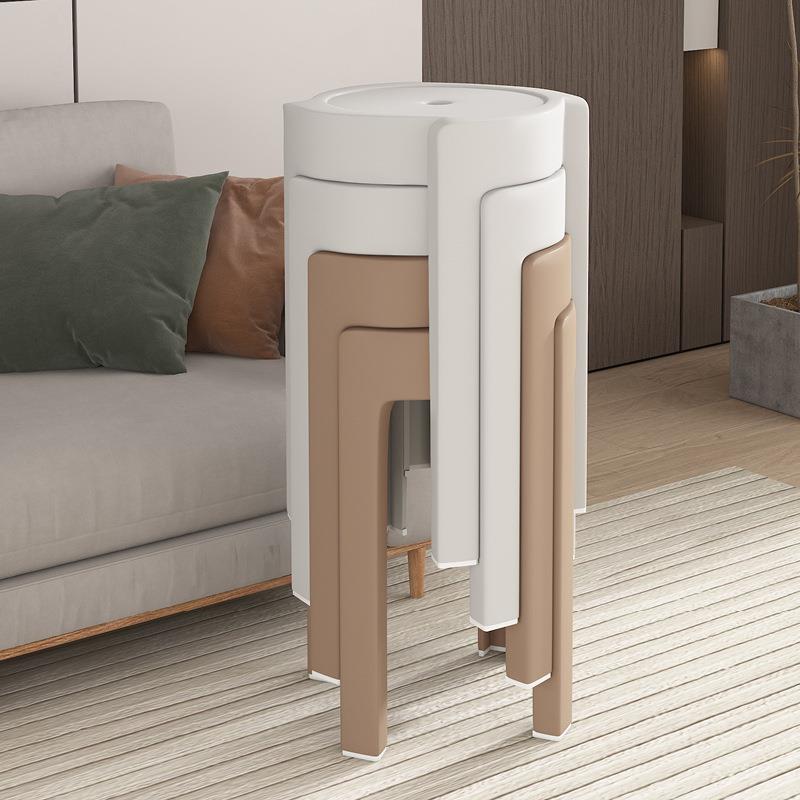 塑料凳子家用加放厚可叠矮圆凳旋风现塑料凳子代无品牌/简约风椅