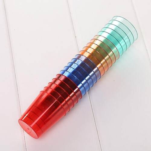 80pcs Disposable 25ml Glasses Cups Plastic Cup Coloured Shot