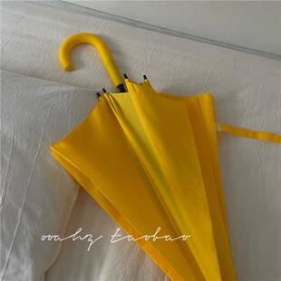 ooahz 小鸡黄太可瞭 我家自制新款纯色长柄雨伞手柄同色ins男女