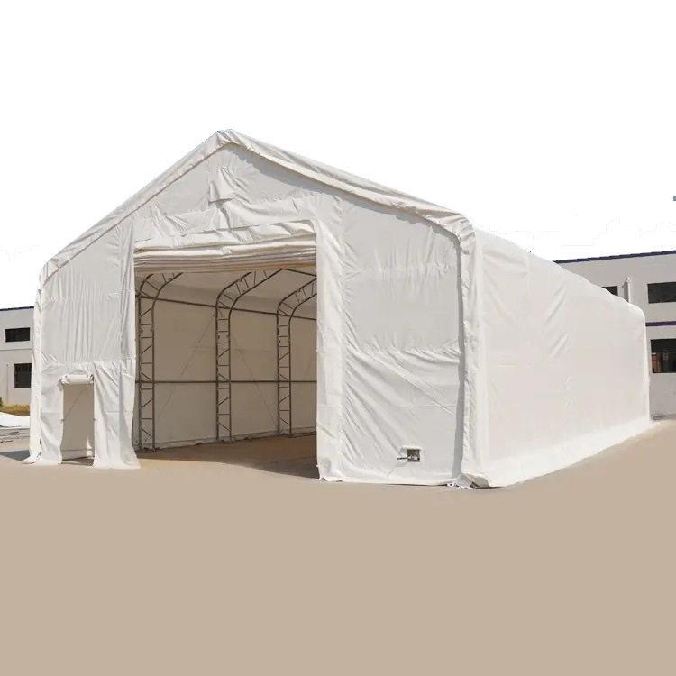 户外钢制PVC双桁架帐篷白色防晒遮阳棚材料临仓储雨篷房加工