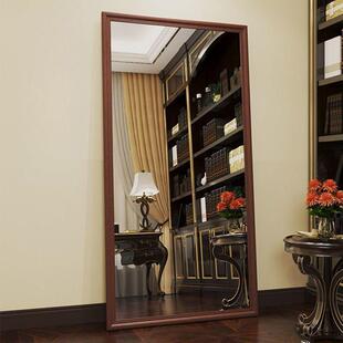 复古木质全镜落地镜不试变形家用可移动镜立式 穿衣JYZ衣镜身子ins