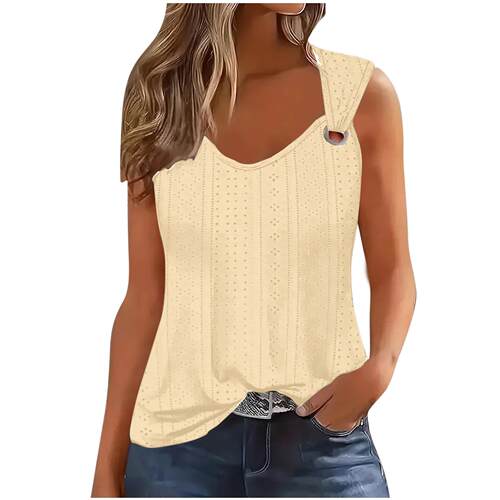 Women's collar sleeveless vest T-shirt with collar