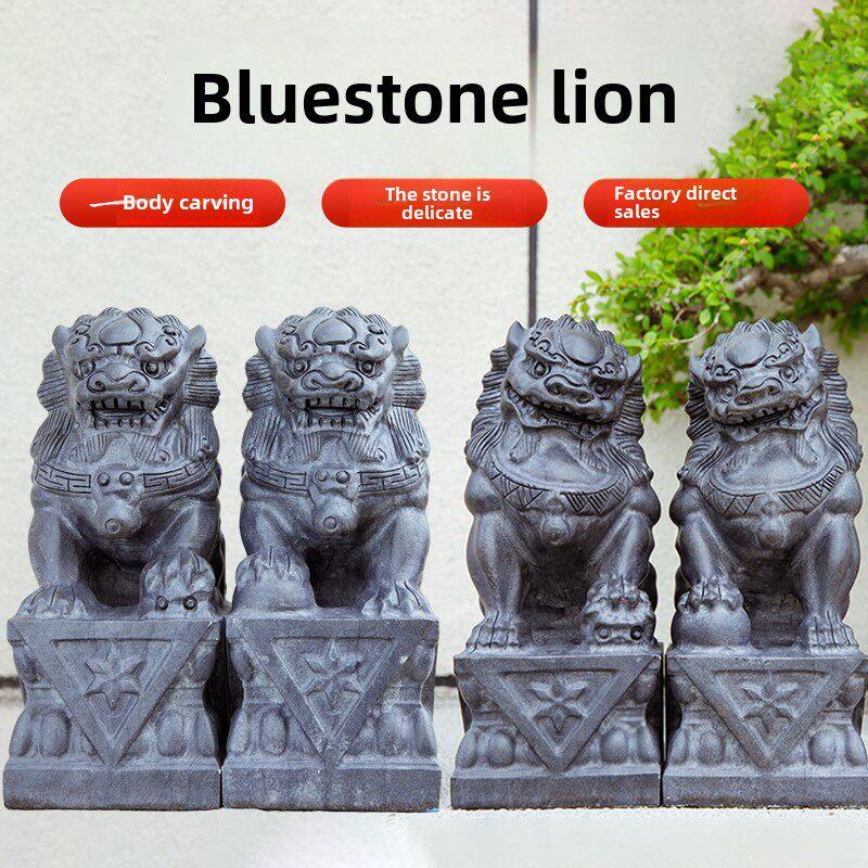 石狮饰品一对，小石雕一对，青石，小狮子，家门，见墓前见